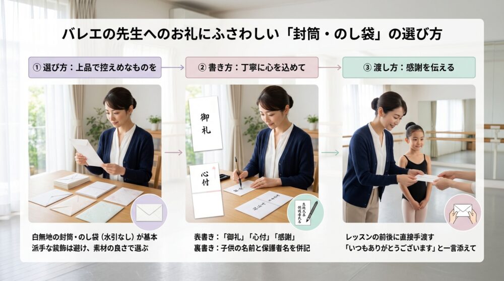 バレエの先生へのお礼にふさわしい「封筒・のし袋」の選び方