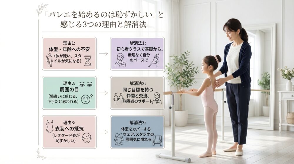 「バレエを始めるのは恥ずかしい」と感じる3つの理由と解消法