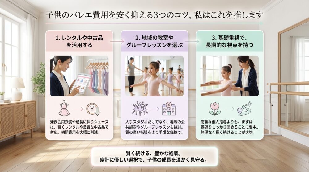 子供のバレエ費用を安く抑える3つのコツ、私はこれを推します