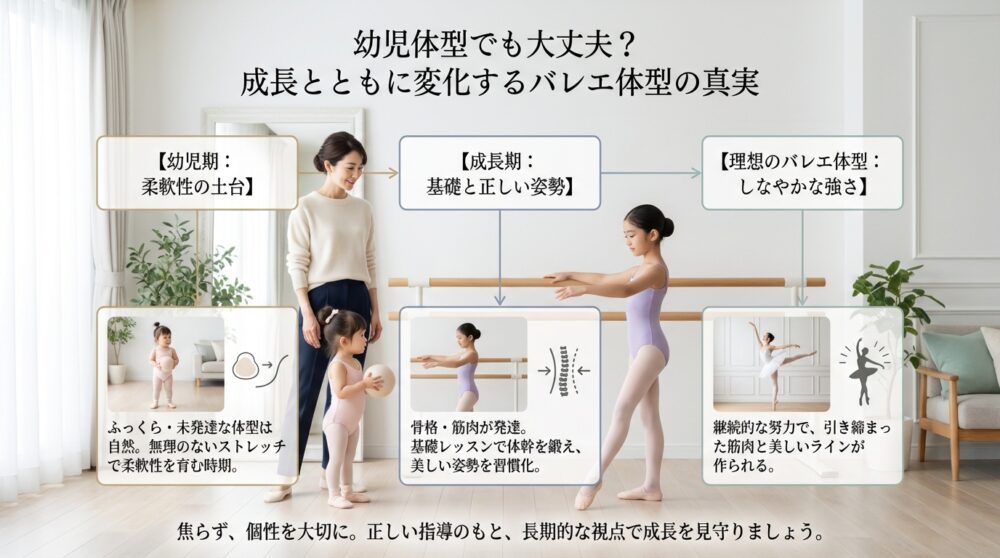 幼児体型でも大丈夫?成長とともに変化するバレエ体型の真実