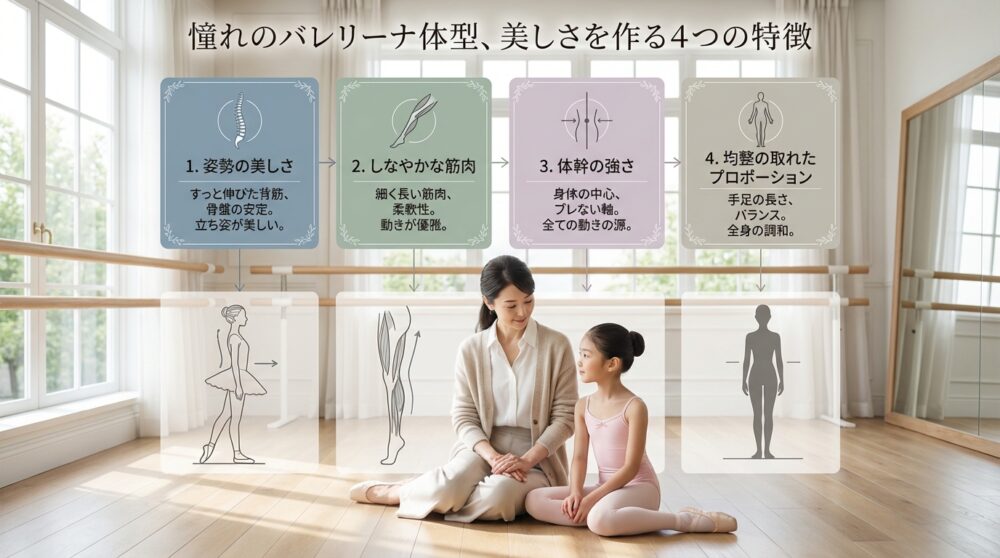 憧れのバレリーナ体型、美しさを作る4つの特徴