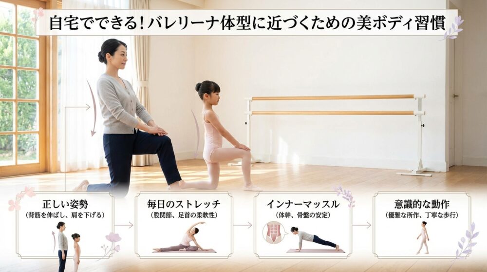 自宅でできる！バレリーナ体型に近づくための美ボディ習慣