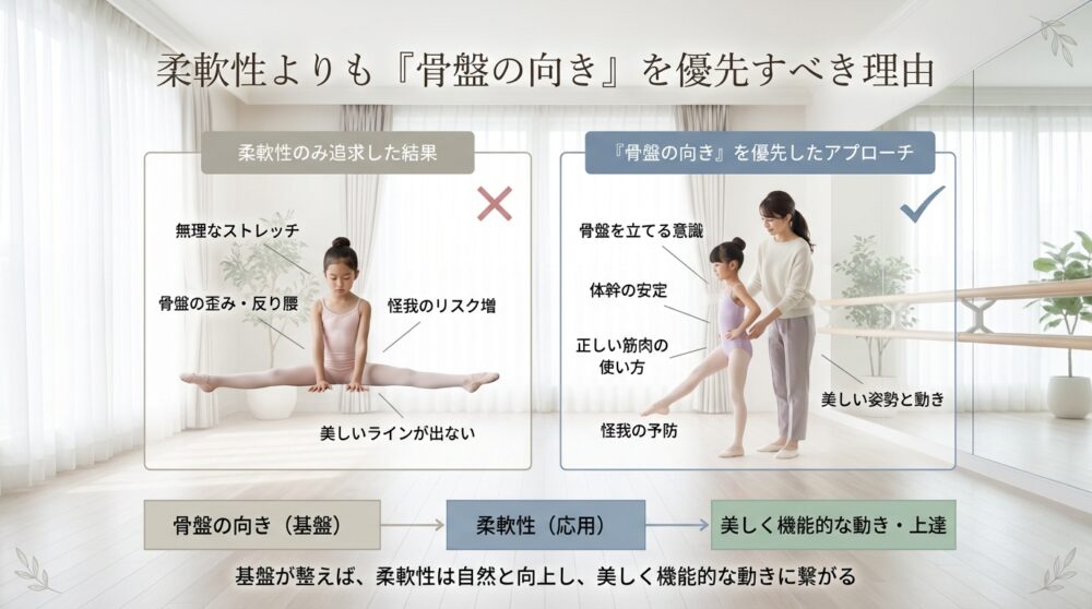 柔軟性よりも「骨盤の向き」を優先すべき理由