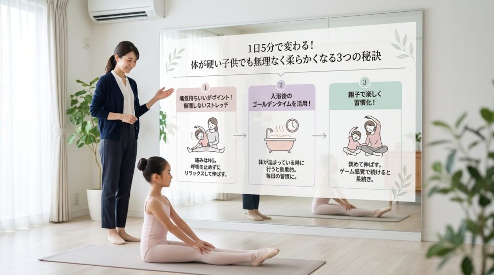 1日5分で変わる！体が硬い子供でも無理なく柔らかくなる3つの秘訣