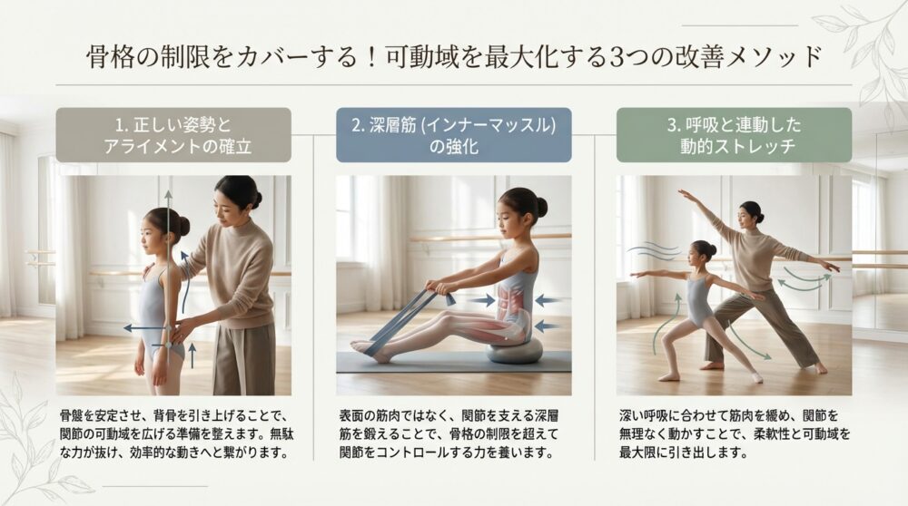 骨格の制限をカバーする!可動域を最大化する3つの改善メソッド