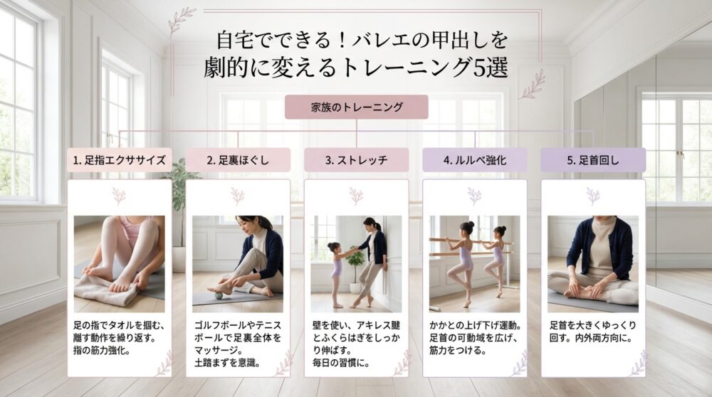 自宅でできる!バレエの甲出しを劇的に変えるトレーニング5選
