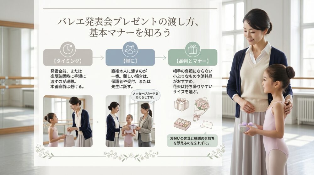 バレエ発表会プレゼントの渡し方、基本マナーを知ろう
