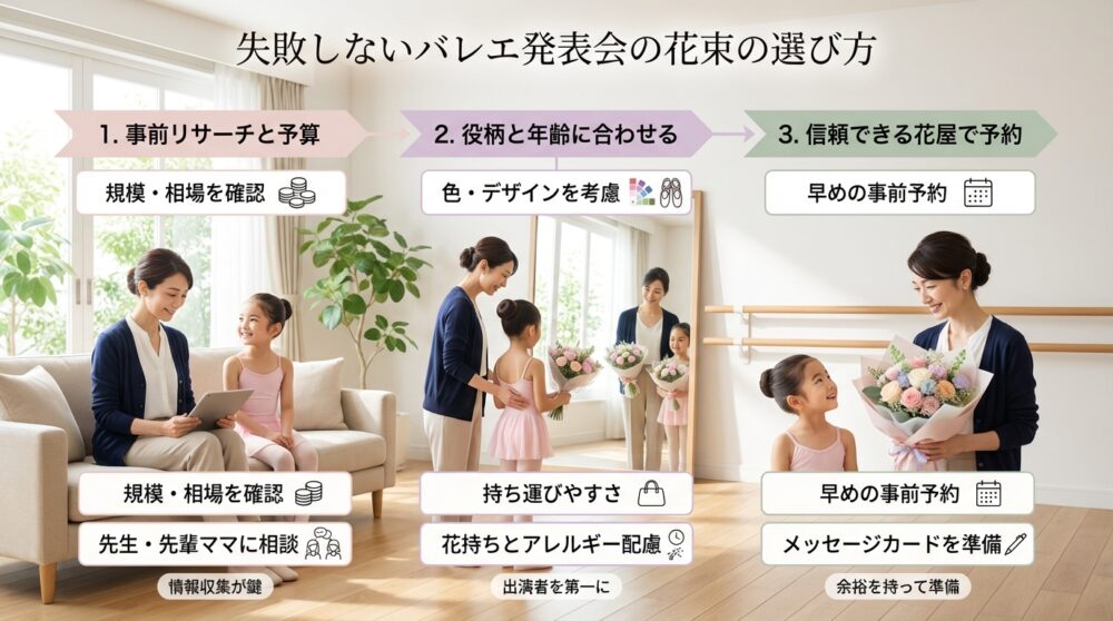失敗しないバレエ発表会の花束の選び方