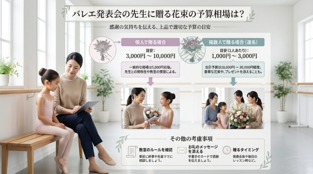 バレエ発表会の先生に贈る花束の予算相場は?