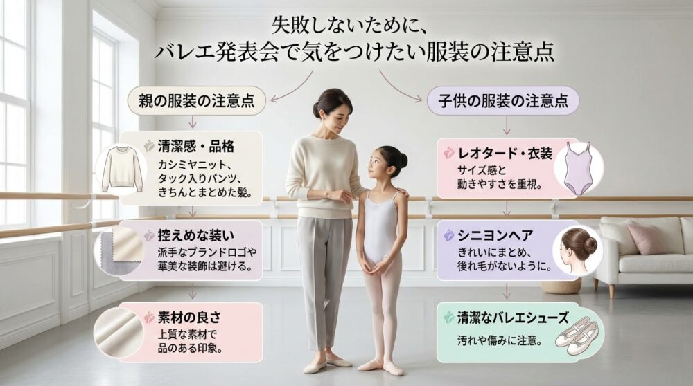失敗しないために、バレエ発表会で気をつけたい服装の注意点