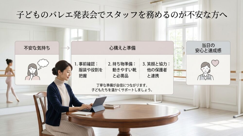 子どものバレエ発表会でスタッフを務めるのが不安な方へ