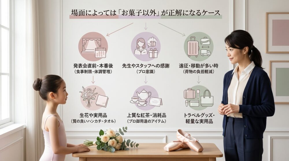 場面によっては「お菓子以外」が正解になるケース