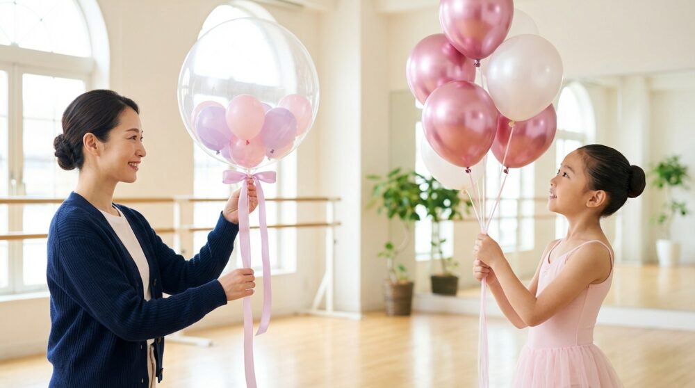 バレエ発表会バルーンギフトの解説イメージ