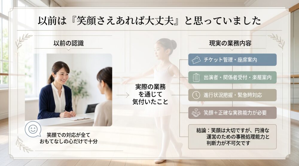 以前は「笑顔さえあれば大丈夫」と思っていました