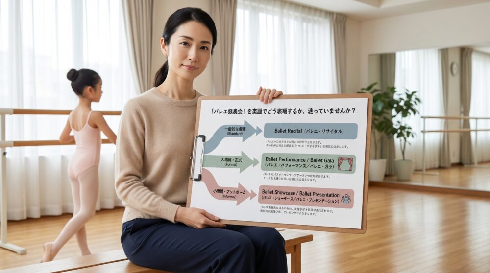 「バレエ発表会」を英語でどう表現するか、迷っていませんか？