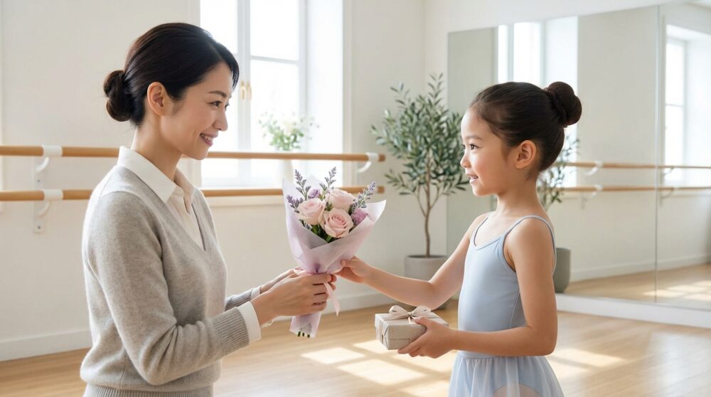 バレエ発表会贈り物お祝いの解説イメージ