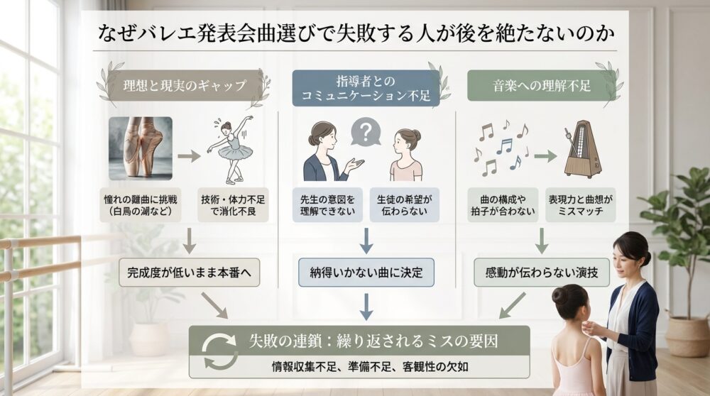 なぜバレエ発表会曲選びで失敗する人が後を絶たないのか