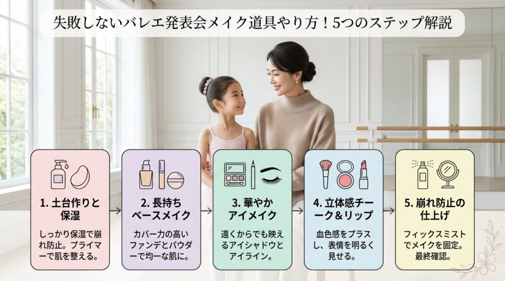 失敗しないバレエ発表会メイク道具やり方！5つのステップ解説