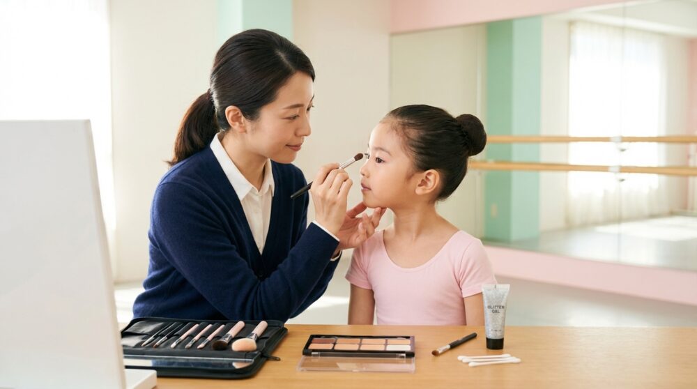 バレエ発表会メイク道具やり方の解説イメージ