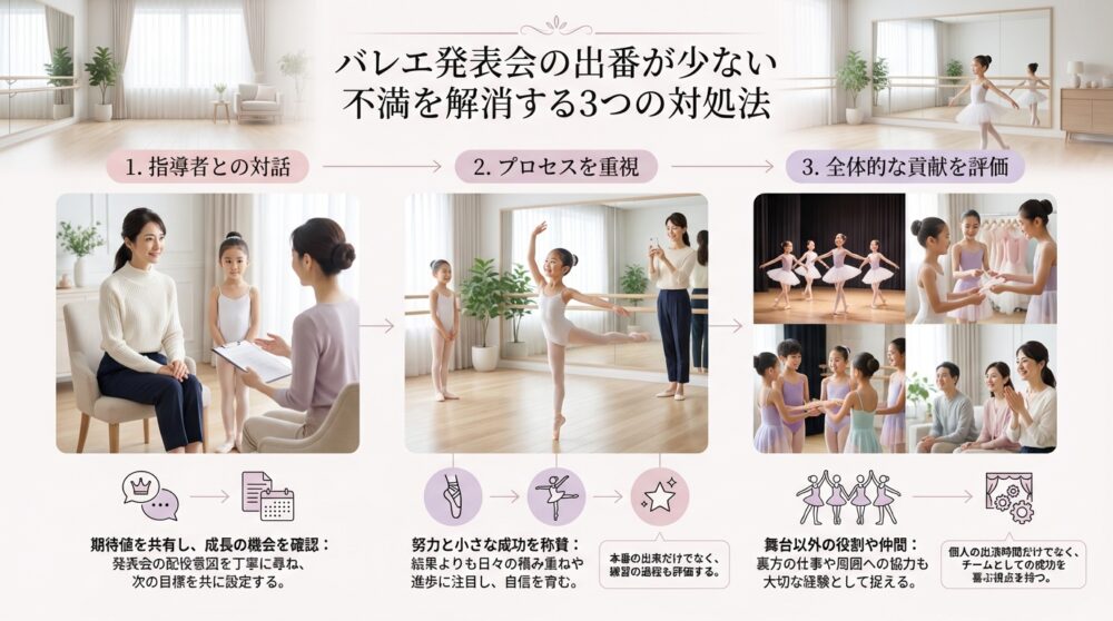 バレエ発表会の出番が少ない不満を解消する3つの対処法