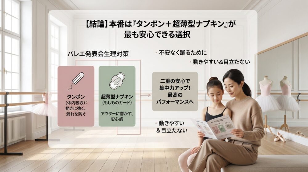【結論】本番は「タンポン＋超薄型ナプキン」が最も安心できる選択