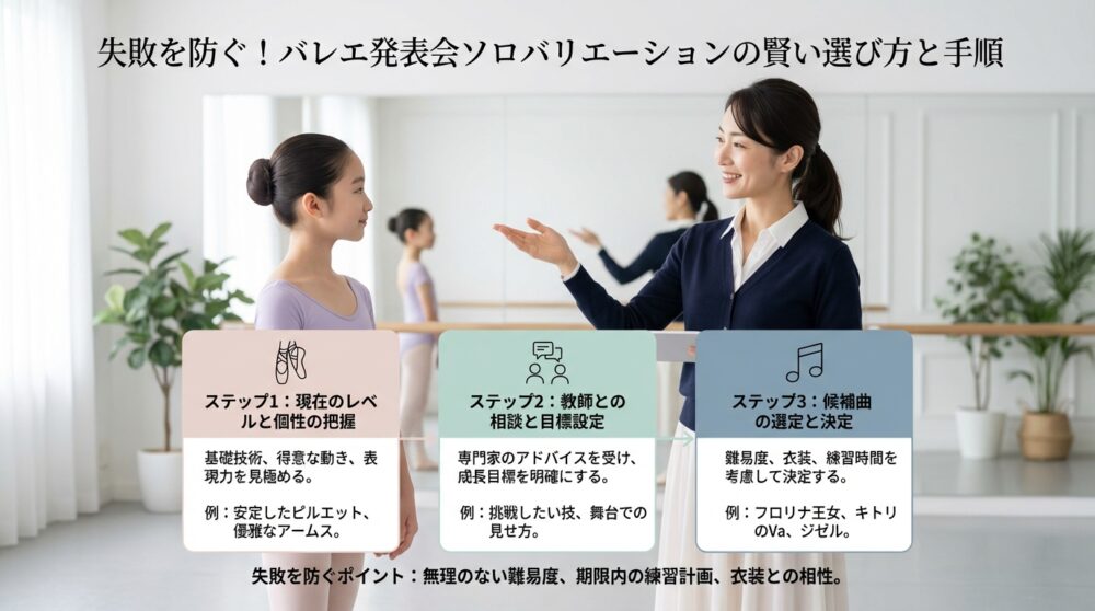 失敗を防ぐ！バレエ発表会ソロバリエーションの賢い選び方と手順