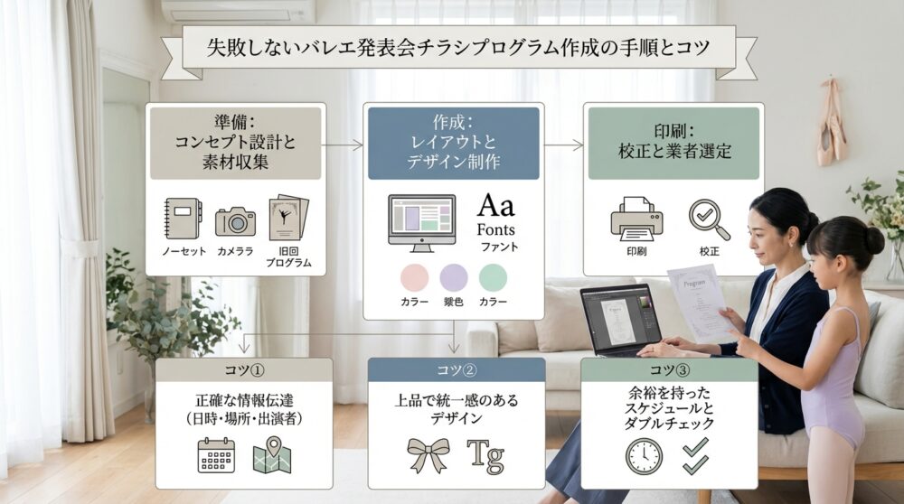 失敗しないバレエ発表会チラシプログラム作成の手順とコツ