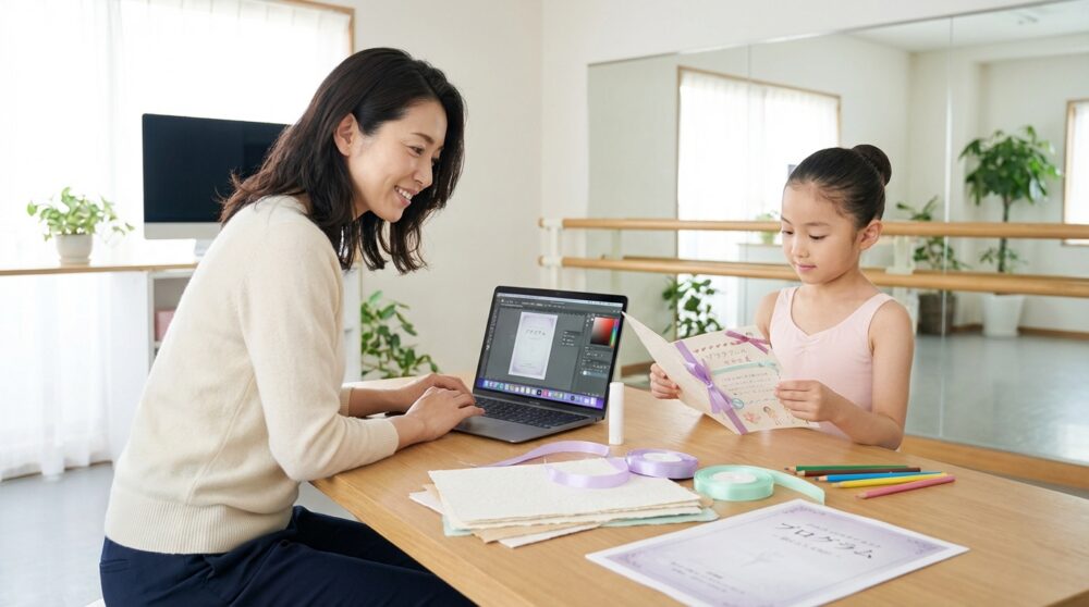 バレエ発表会チラシプログラム作成の解説イメージ