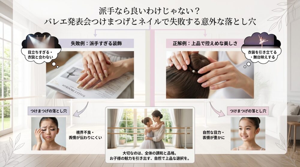 派手なら良いわけじゃない?バレエ発表会つけまつげとネイルで失敗する意外な落とし穴