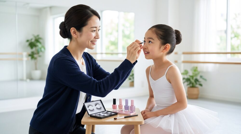 バレエ発表会つけまつげネイルの解説イメージ