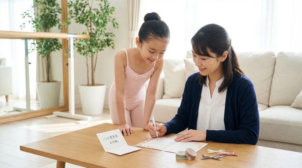 バレエ発表会手紙書き方の解説イメージ