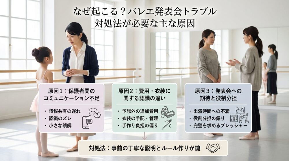 なぜ起こる？バレエ発表会トラブル対処法が必要な主な原因