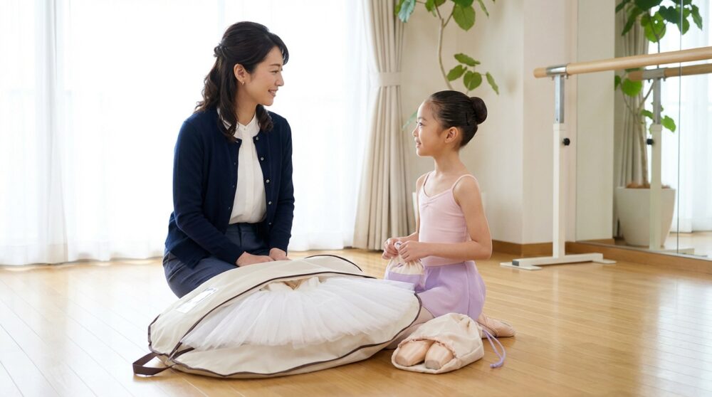 バレエ発表会当日荷物の解説イメージ